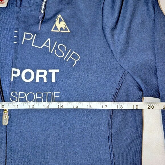 Le Coq Sportif | Navy Blue Spell Out French Active Zip Up Hoodie | Size Large - Picture 12 of 14
